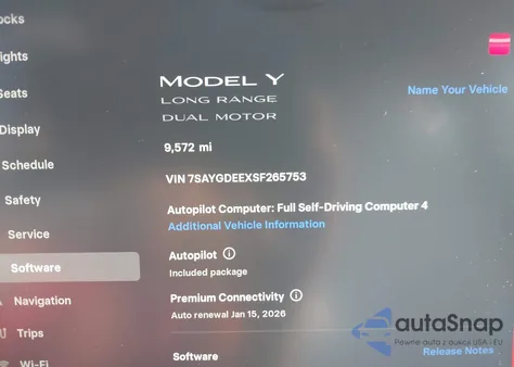 2025 Tesla Model Y Long Range Dual Motor All-Wheel Drive from USA, damaged, VIN 7SAYGDEEXSF265753